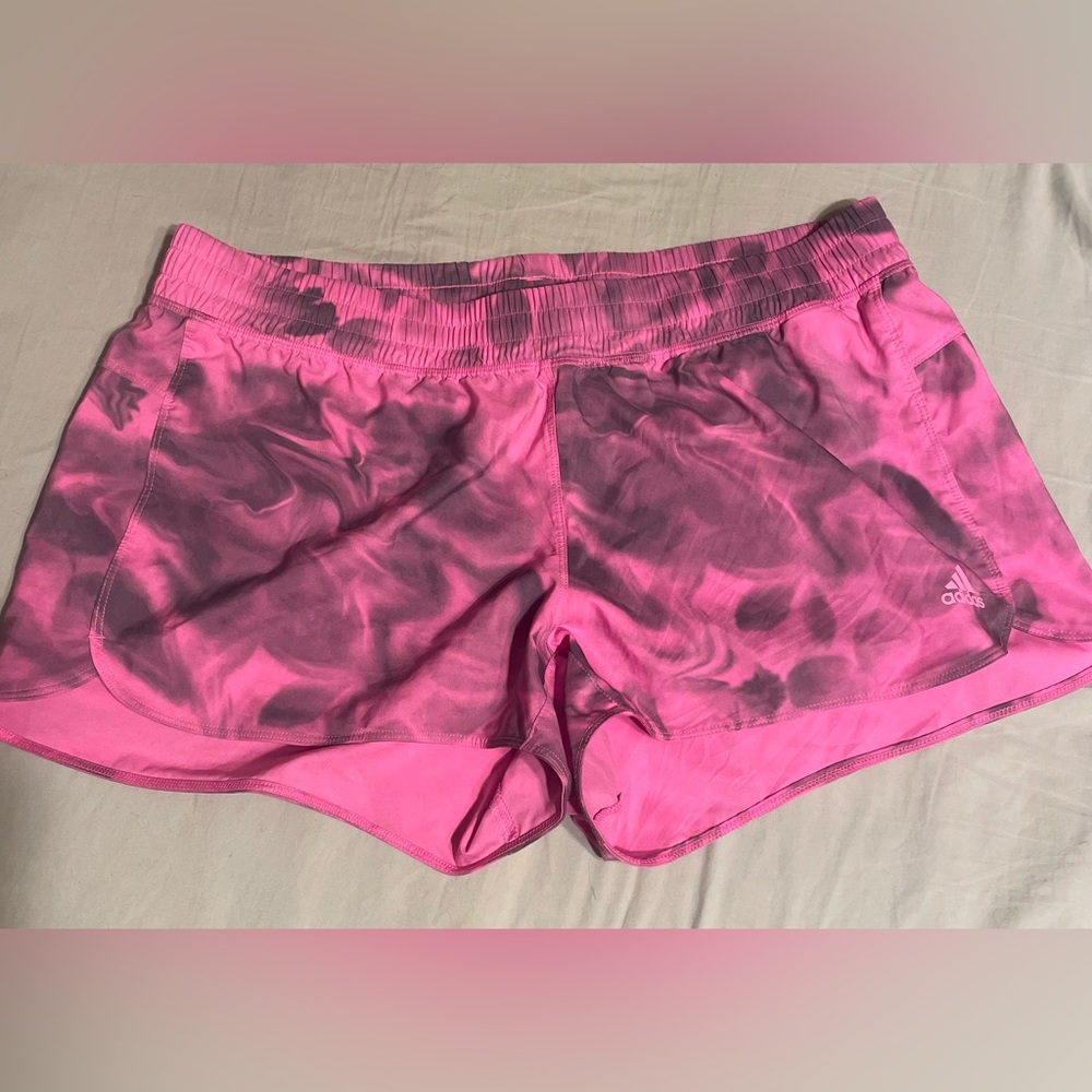 Adidas Aeroready womens running shorts size large in pink/black